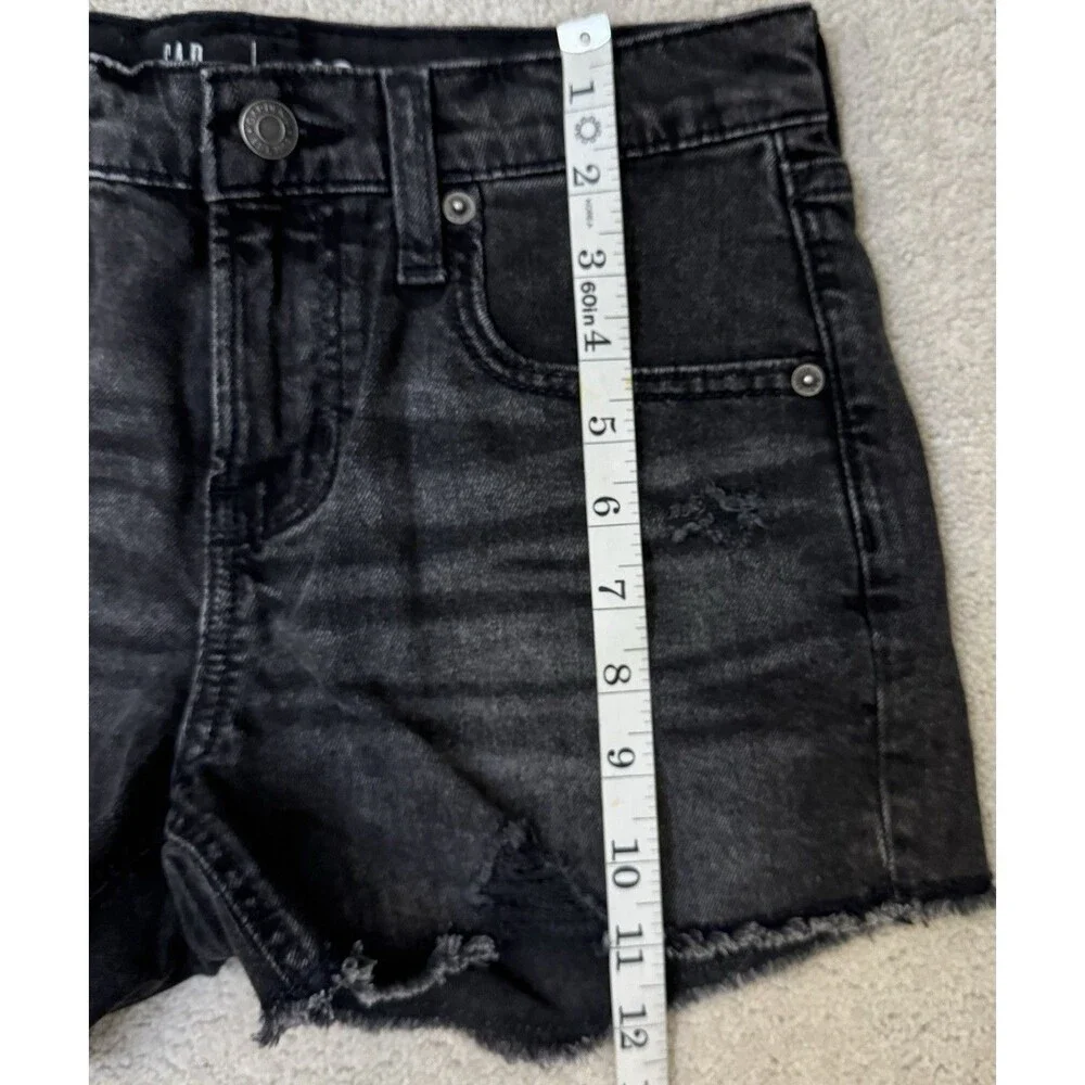 Gap Girls 12 Black Distressed Jean Shorts